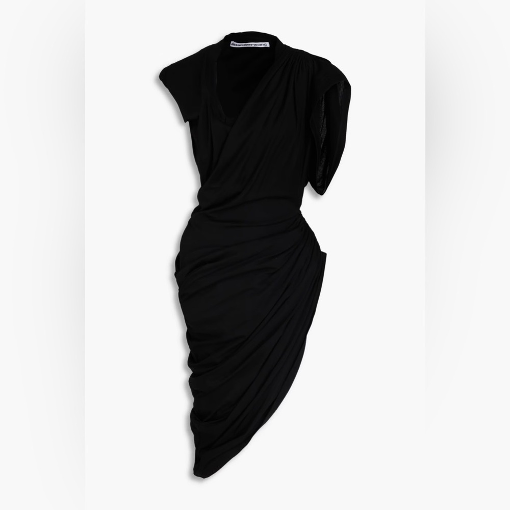Alexander Wang Asymmetric draped cotton-jersey Dress